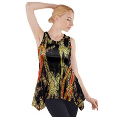 Artistic Effect Fractal Forest Background Side Drop Tank Tunic