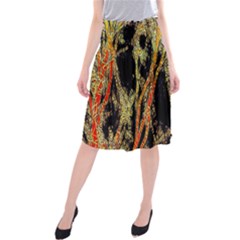 Artistic Effect Fractal Forest Background Midi Beach Skirt