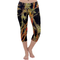 Artistic Effect Fractal Forest Background Capri Yoga Leggings