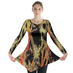 Artistic Effect Fractal Forest Background Long Sleeve Tunic 