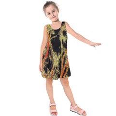 Artistic Effect Fractal Forest Background Kids  Sleeveless Dress