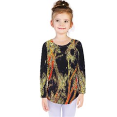 Artistic Effect Fractal Forest Background Kids  Long Sleeve Tee