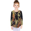 Artistic Effect Fractal Forest Background Kids  Long Sleeve Tee View1