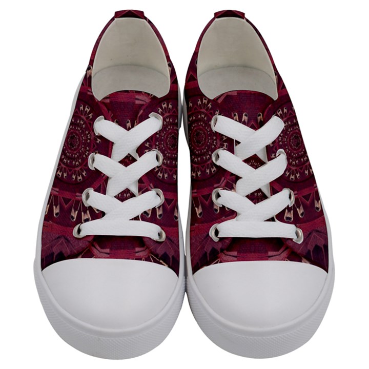 Leather And Love In A Safe Environment Kids  Low Top Canvas Sneakers