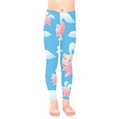 Flying Piggys Pattern Kids  Legging by Bigfootshirtshop