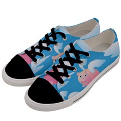 Flying Piggys Pattern Men s Low Top Canvas Sneakers by Bigfootshirtshop