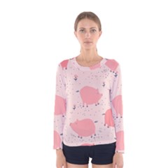 Pigs And Flowers Women s Long Sleeve Tee