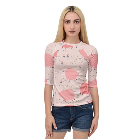 Pigs And Flowers Quarter Sleeve Raglan Tee by Bigfootshirtshop