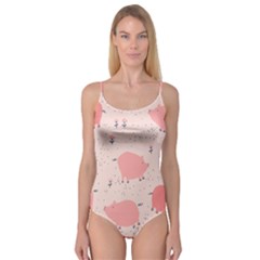 Pigs And Flowers Camisole Leotard  by Bigfootshirtshop