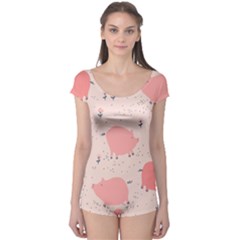 Pigs And Flowers Boyleg Leotard  by Bigfootshirtshop