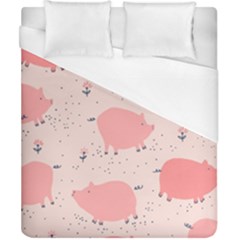 Pigs And Flowers Duvet Cover (california King Size)