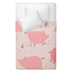 Pigs And Flowers Duvet Cover Double Side (single Size) by Bigfootshirtshop