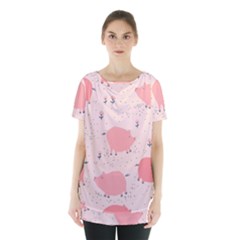 Pigs And Flowers Skirt Hem Sports Top