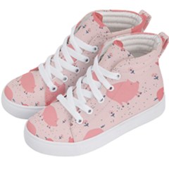 Pigs And Flowers Kid s Hi-top Skate Sneakers by Bigfootshirtshop