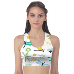 Busy Dragonflies Sports Bra by Bigfootshirtshop