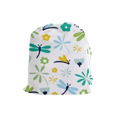 Busy Dragonflies Drawstring Pouches (large)  by Bigfootshirtshop