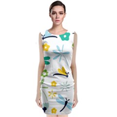 Busy Dragonflies Classic Sleeveless Midi Dress by Bigfootshirtshop