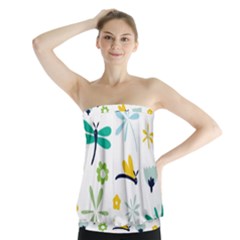 Busy Dragonflies Strapless Top by Bigfootshirtshop