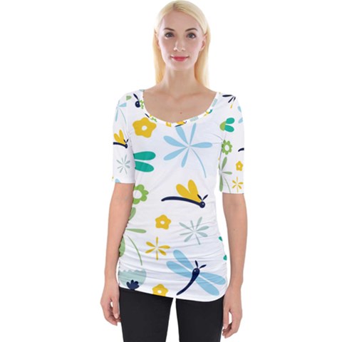 Busy Dragonflies Wide Neckline Tee by Bigfootshirtshop