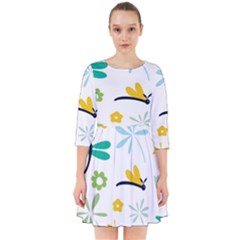 Busy Dragonflies Smock Dress