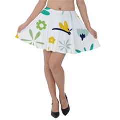 Busy Dragonflies Velvet Skater Skirt