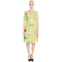 Colorful Dragonflies And White Flowers Pattern Wrap Up Cocktail Dress View1