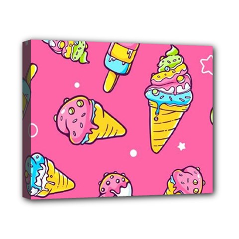 Summer Ice Creams Flavors Pattern Canvas 10  x 8 