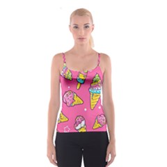 Summer Ice Creams Flavors Pattern Spaghetti Strap Top