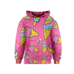 Summer Ice Creams Flavors Pattern Kids  Pullover Hoodie