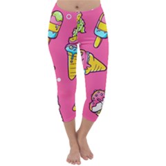 Summer Ice Creams Flavors Pattern Capri Winter Leggings  by Bigfootshirtshop