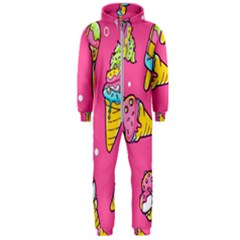 Summer Ice Creams Flavors Pattern Hooded Jumpsuit (men)  by Bigfootshirtshop