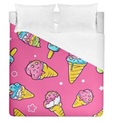 Summer Ice Creams Flavors Pattern Duvet Cover (Queen Size)