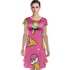 Summer Ice Creams Flavors Pattern Cap Sleeve Nightdress