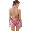 Summer Ice Creams Flavors Pattern Halter Cut-Out One Piece Swimsuit View2