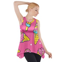 Summer Ice Creams Flavors Pattern Side Drop Tank Tunic