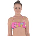 Summer Ice Creams Flavors Pattern Halter Bandeau Bikini Top View1