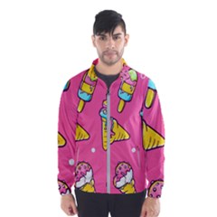 Summer Ice Creams Flavors Pattern Wind Breaker (Men)