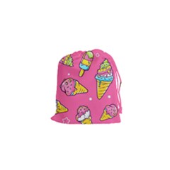 Summer Ice Creams Flavors Pattern Drawstring Pouches (XS) 