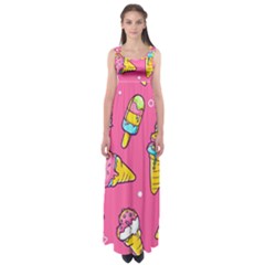 Summer Ice Creams Flavors Pattern Empire Waist Maxi Dress by Bigfootshirtshop