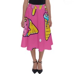 Summer Ice Creams Flavors Pattern Perfect Length Midi Skirt