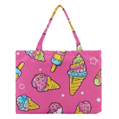 Summer Ice Creams Flavors Pattern Medium Tote Bag