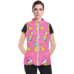 Summer Ice Creams Flavors Pattern Women s Puffer Vest by Bigfootshirtshop