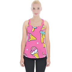 Summer Ice Creams Flavors Pattern Piece Up Tank Top