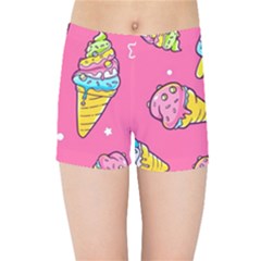 Summer Ice Creams Flavors Pattern Kids Sports Shorts