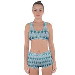 Teal Art Nouvea Racerback Boyleg Bikini Set by NouveauDesign