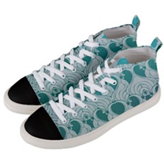 Teal Art Nouvea Men s Mid-top Canvas Sneakers by NouveauDesign