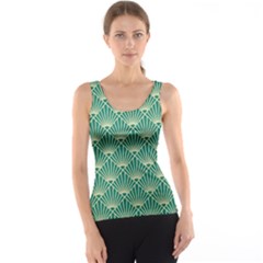 Green Fan  Tank Top by NouveauDesign