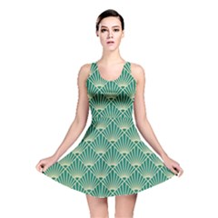 Green Fan  Reversible Skater Dress by NouveauDesign