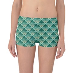 Green Fan  Boyleg Bikini Bottoms by NouveauDesign