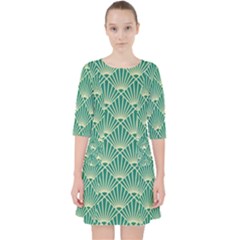 Green Fan  Pocket Dress